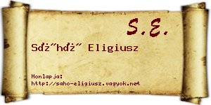 Sáhó Eligiusz névjegykártya
